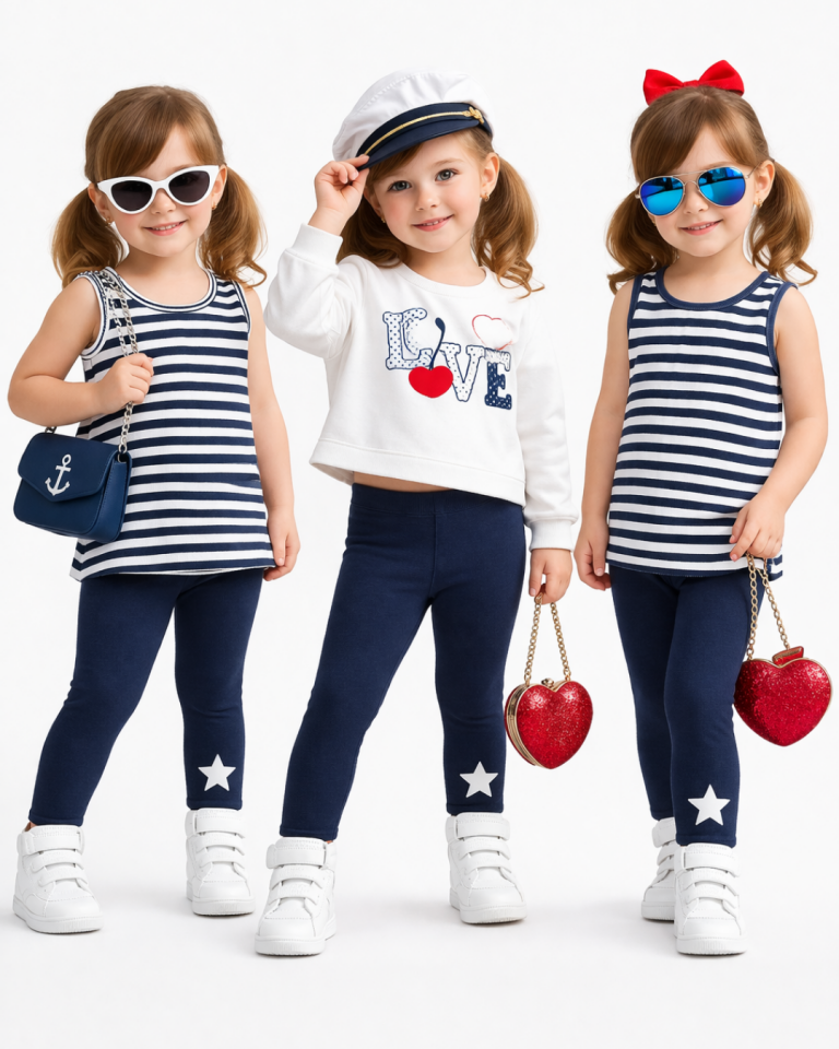 Pelops Kız Bebek Üçlü Spor Taytlı Takım