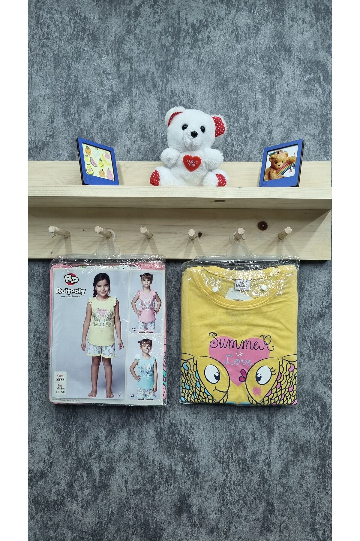 Rolypoly Kız Çocuk Summer Balık Baskılı Şortlu Yazlık Takım Sarı - 7 Yaş