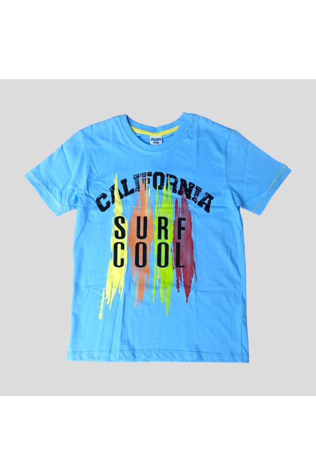 Pelops Erkek Çocuk California Surf Cool Şortlu Yazlık Takım Mavi - 9-10 Yaş