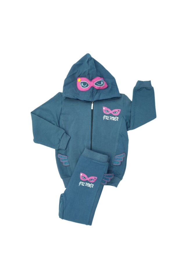 Popshops Kız Bebek Spor Eşofman Takım Lacivert - 3-4 Yaş