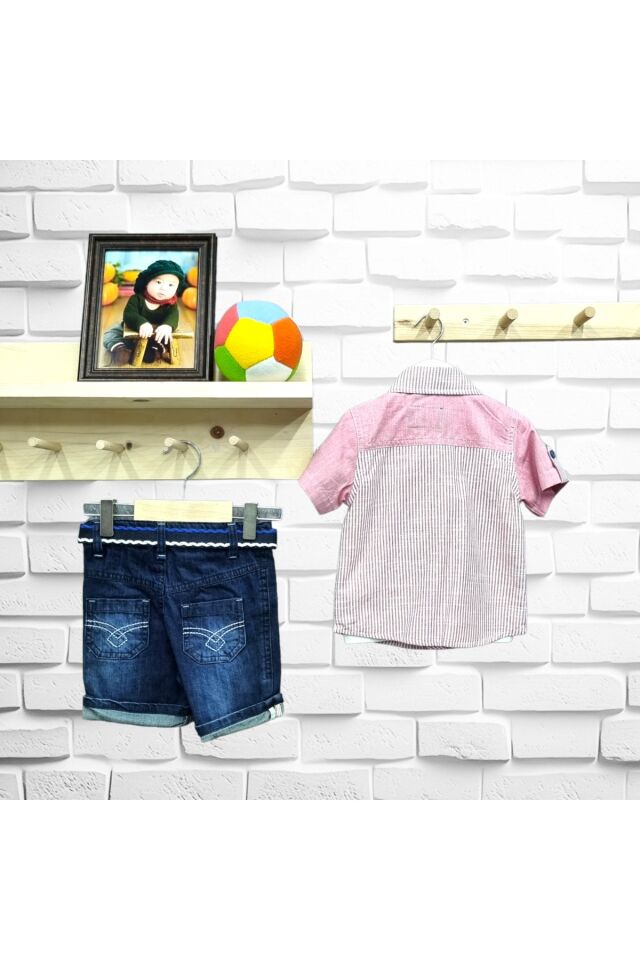Kts Erkek Bebek Şortlu Takım Açık Pembe - 12 Ay