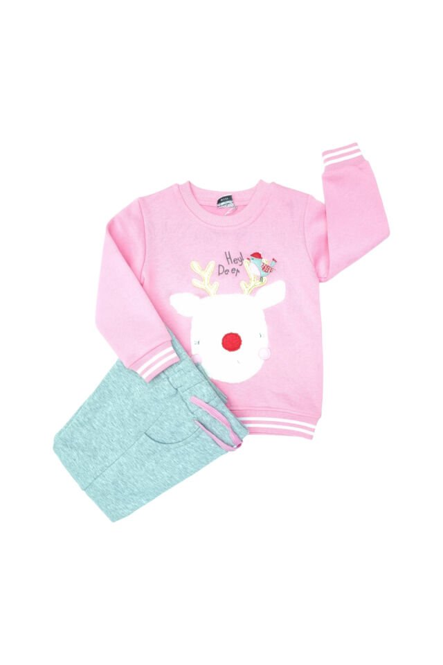Pelops Kız Bebek Spor Eşofman Takım Pembe - 3-4 Yaş