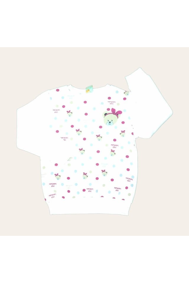 Popshops Kız Bebek Spor Eşofman Takım Beyaz - 3-4 Yaş