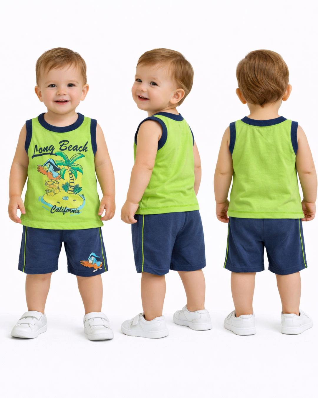 Minice Erkek Bebek Yazlık Şortlu Takım