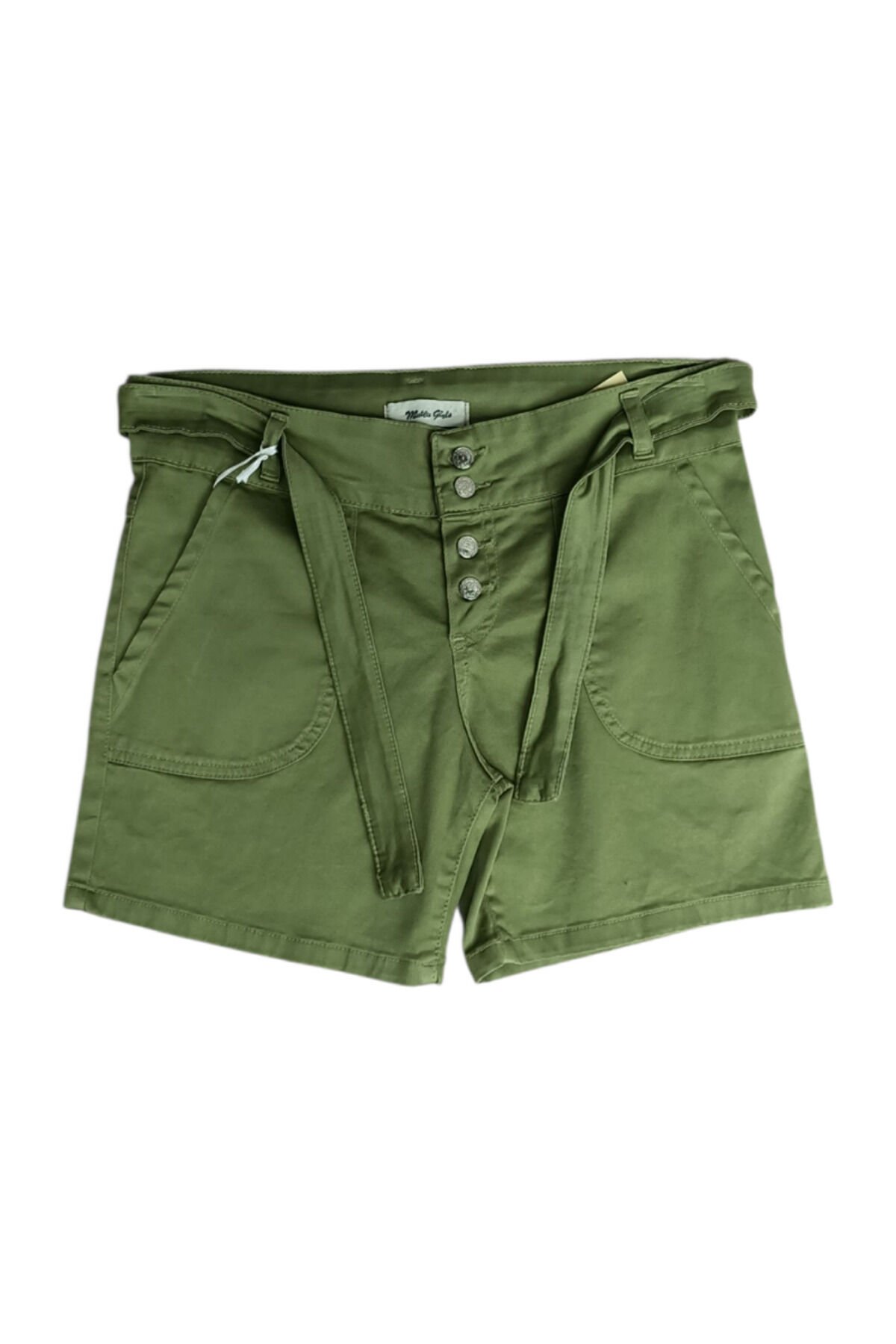 MTL Kemerli Gabardin Genç Kız Yazlık Şort