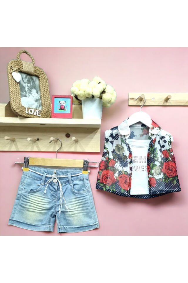 Miss Elitte Kız Bebek Şortlu Yazlık Üçlü Takım