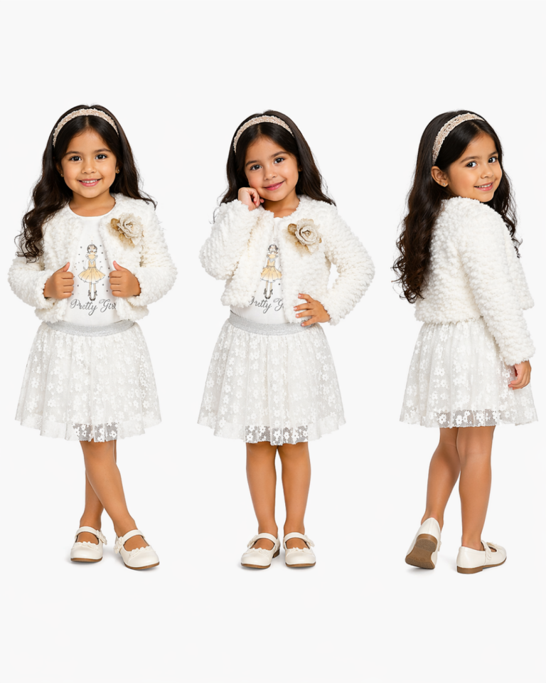 Baby Rose Kız Bebek Etekli Bolerolu Üçlü Takım