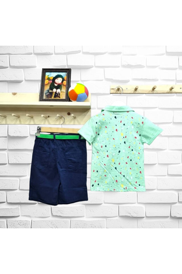 Collex Erkek Çocuk Keten Şortlu Yazlık Takım