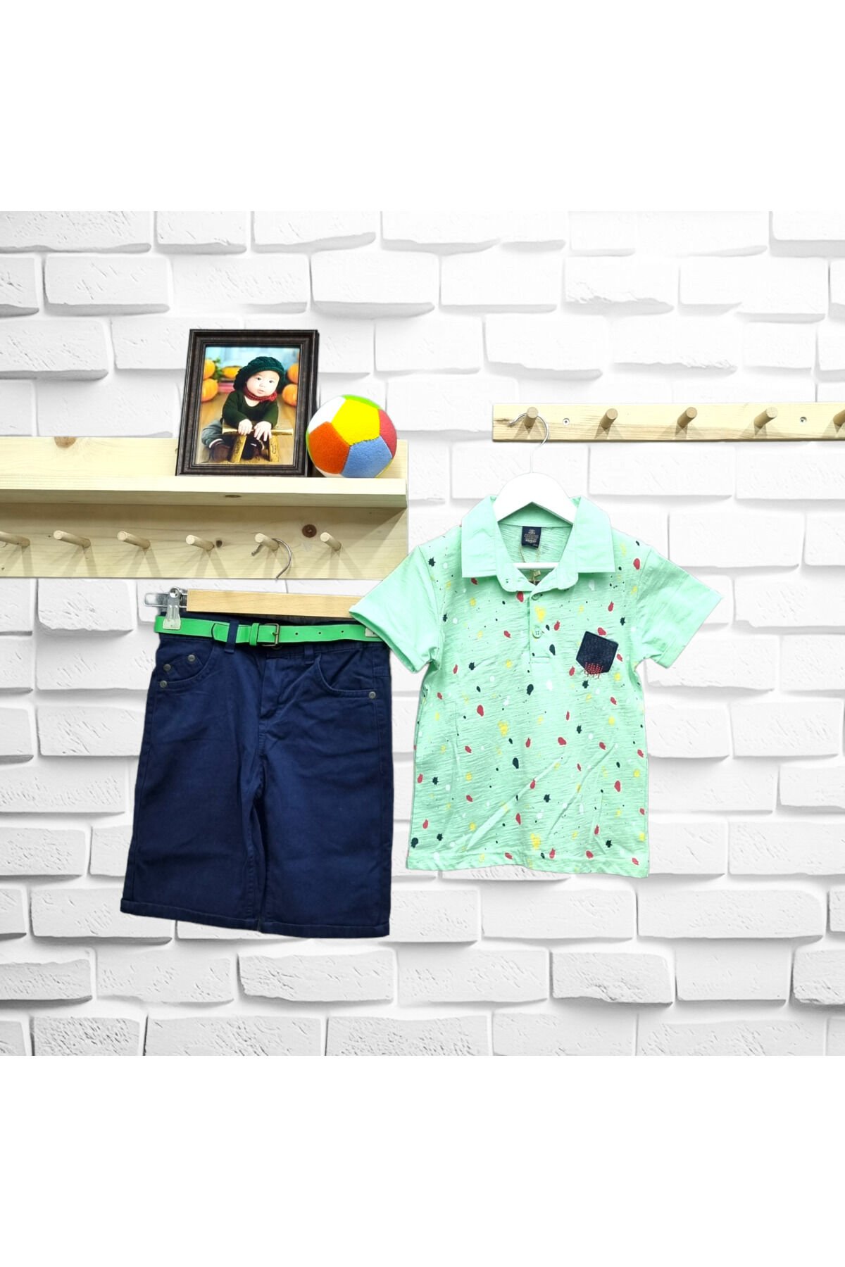 Collex Erkek Çocuk Keten Şortlu Yazlık Takım