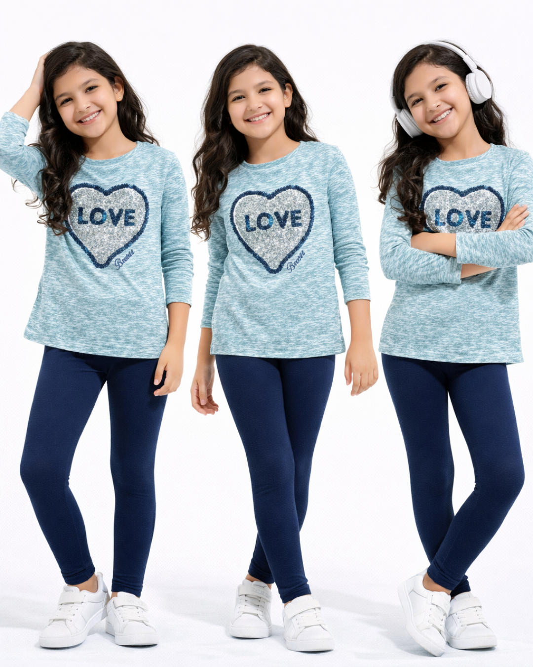 Genç Kız Payetli Triko Kazak