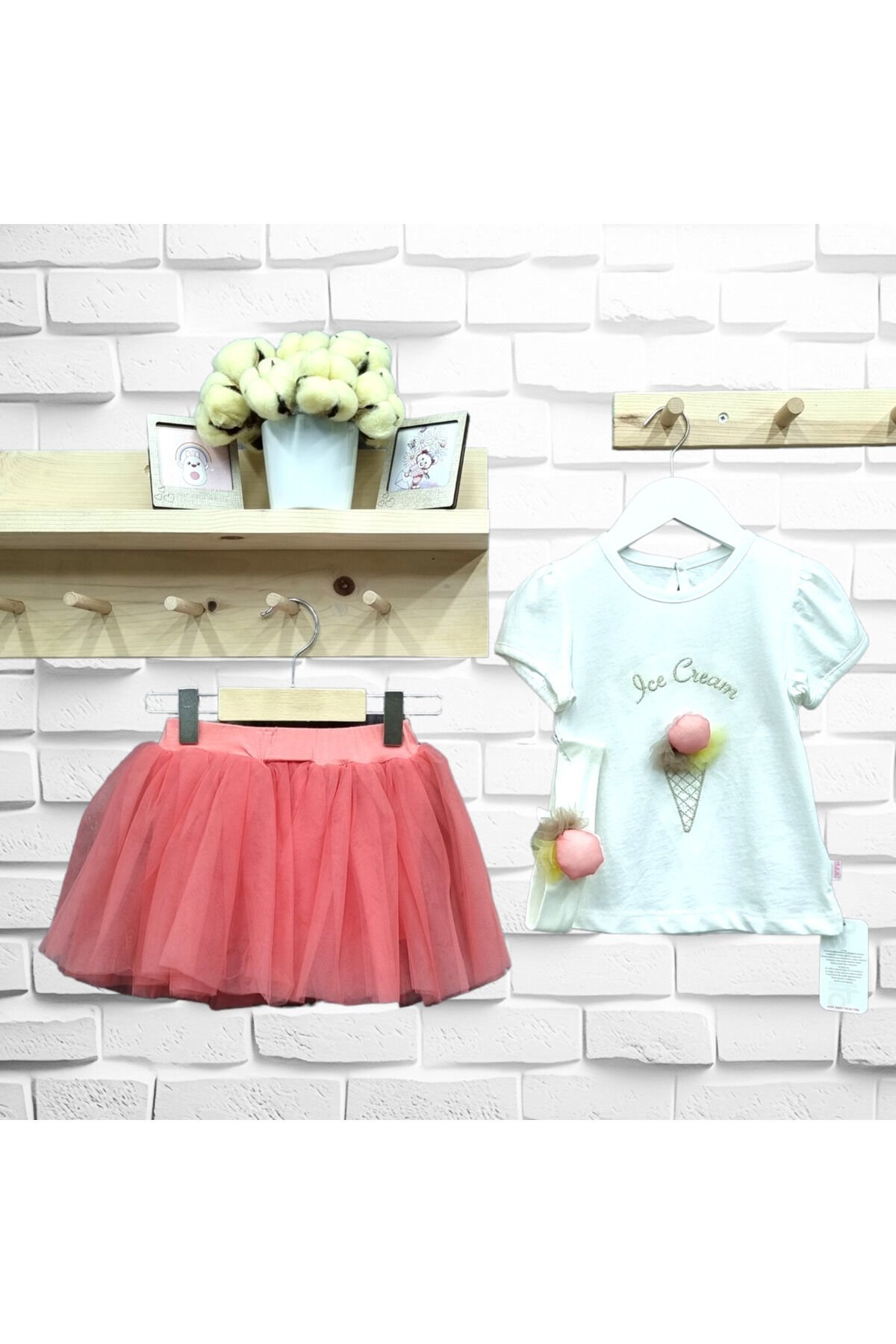 Bebetto Kız Bebek Etekli Yazlık Takım