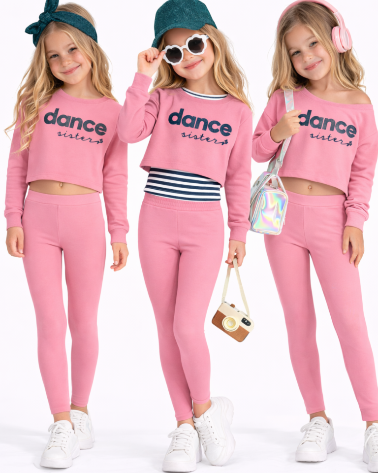 Pelops Kız Çocuk Üçlü Spor Taytlı Takım