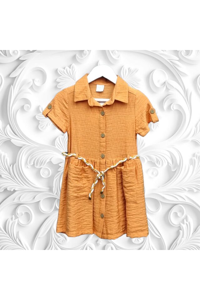 Wizzy Kız Bebek Yazlık Keten Elbise