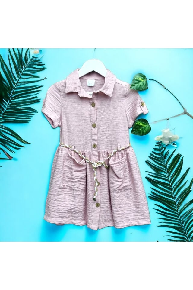 Wizzy Kız Bebek Keten Elbise