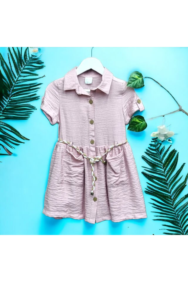 Wizzy Kız Bebek Yazlık Keten Elbise