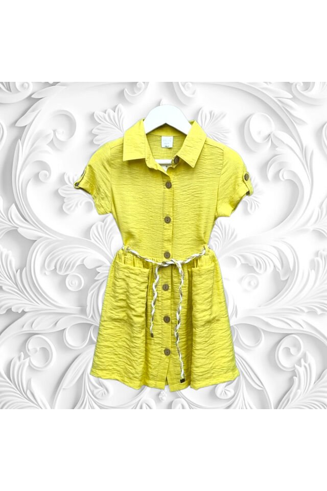 Wizzy Kız Bebek Yazlık Keten Elbise