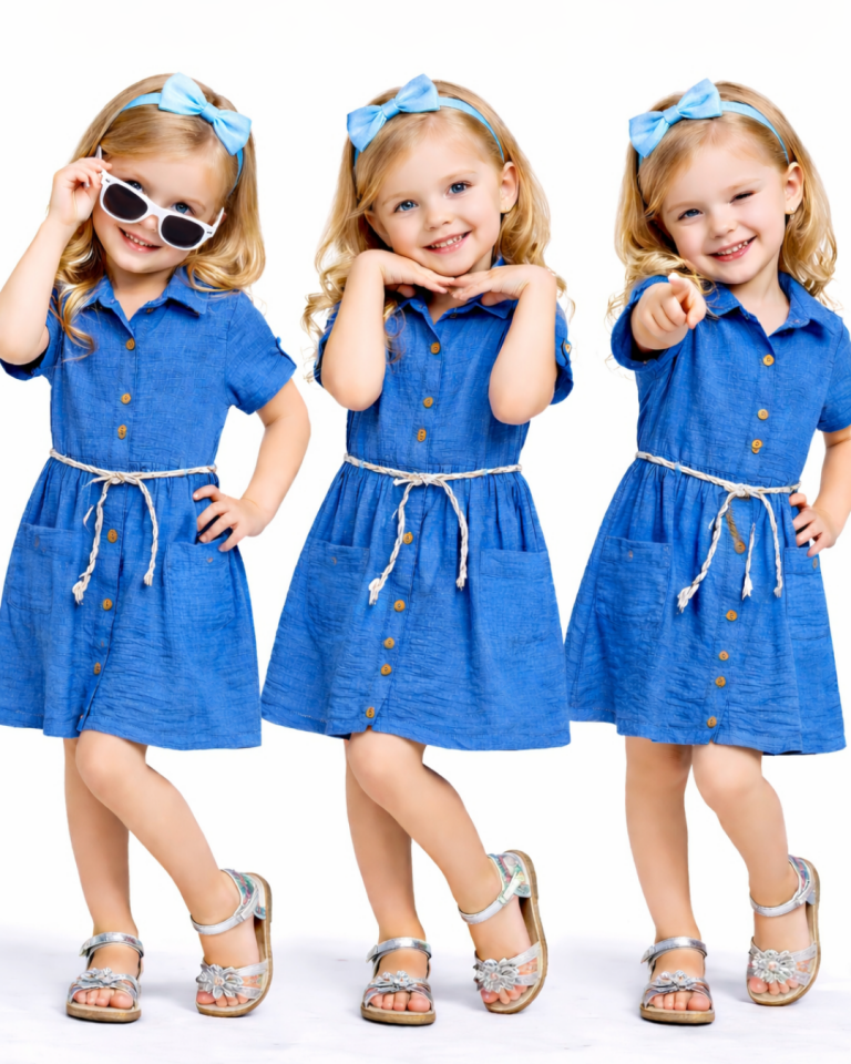 Wizzy Kız Bebek Yazlık Keten Elbise