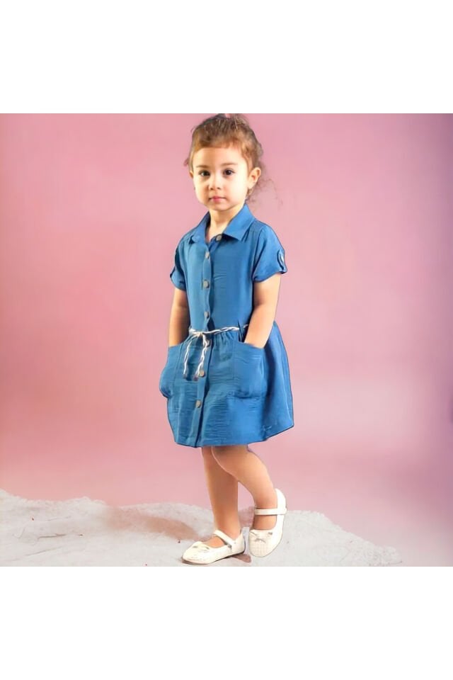 Wizzy Kız Bebek Keten Elbise