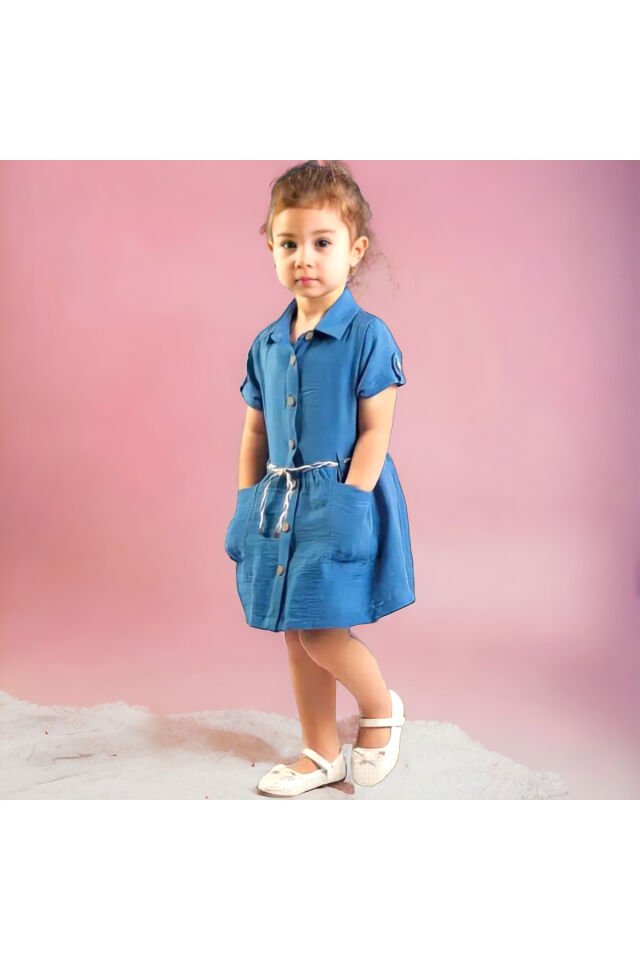 Wizzy Kız Bebek Yazlık Keten Elbise