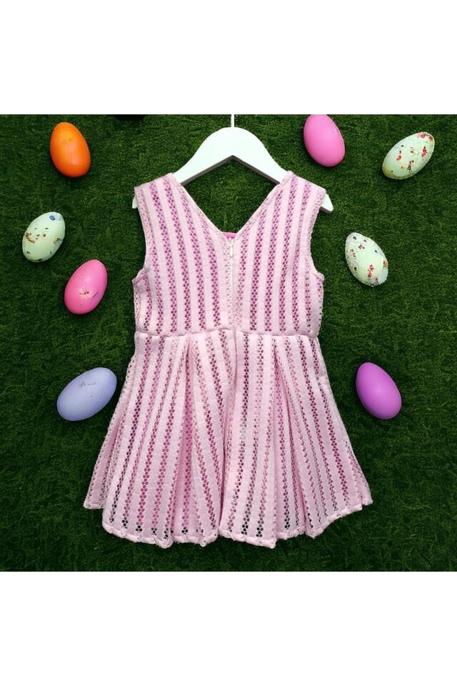 Miss Pretty Kız Bebek Fileli Yazlık Elbise Pembe - 3 Yaş