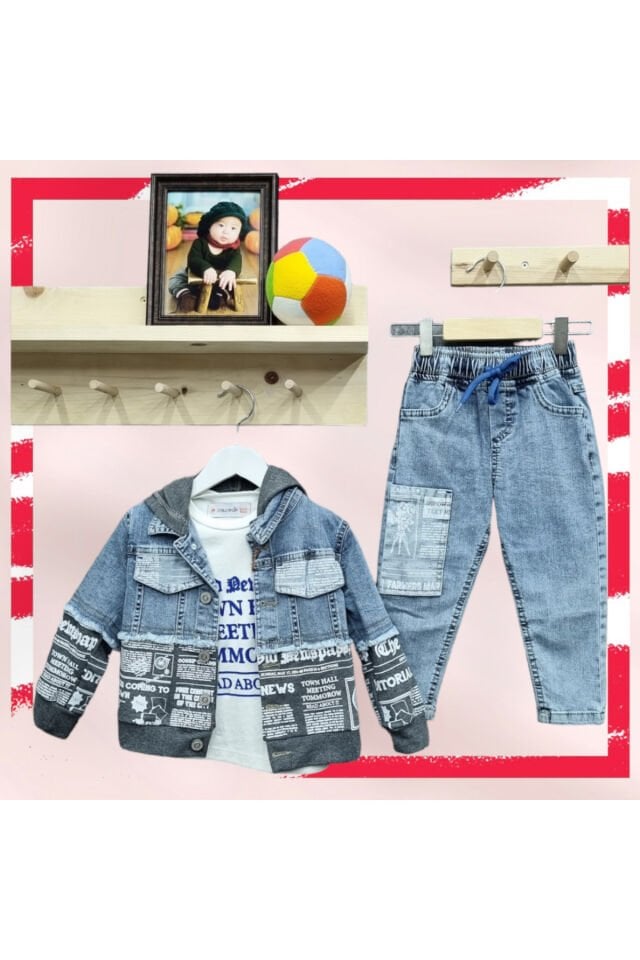 Jollypop Erkek Bebek Kot Ceketli Takım