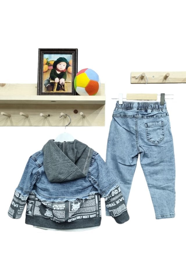 Jollypop Erkek Bebek Kot Ceketli Takım