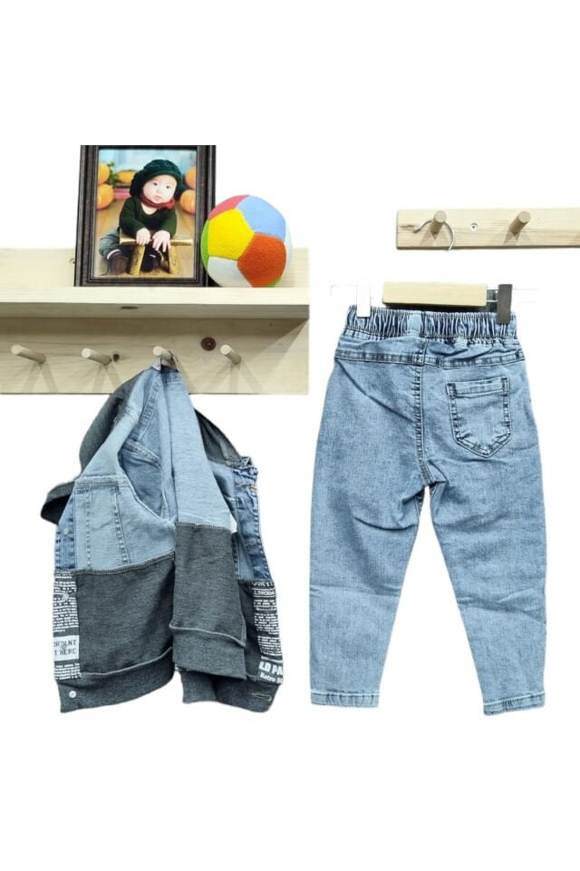 Jollypop Erkek Bebek Kot Ceketli Takım