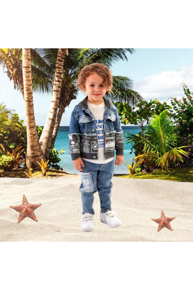 Jollypop Erkek Bebek Kot Ceketli Takım