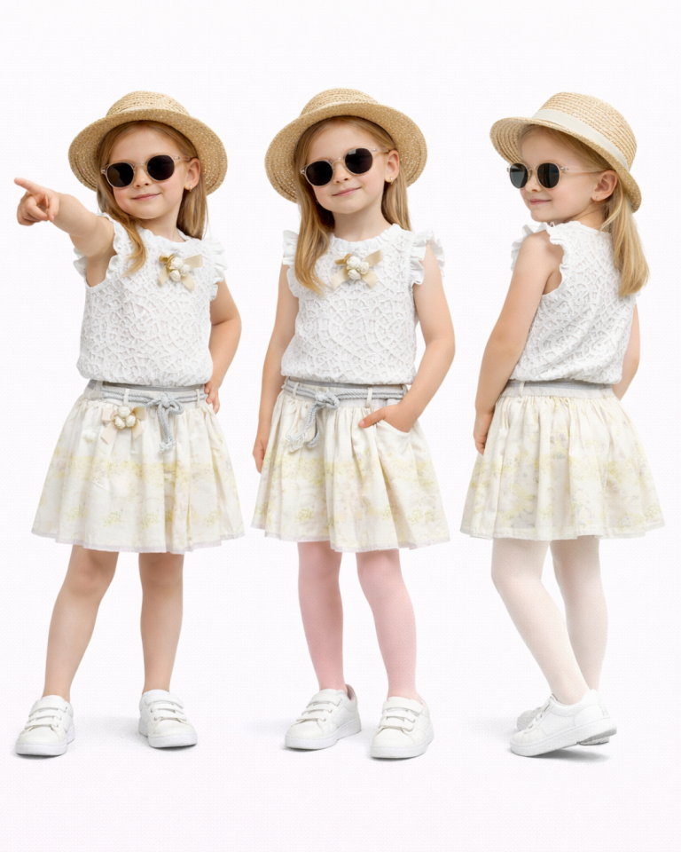 Majstroe Kız Bebek Etekli Yazlık Takım