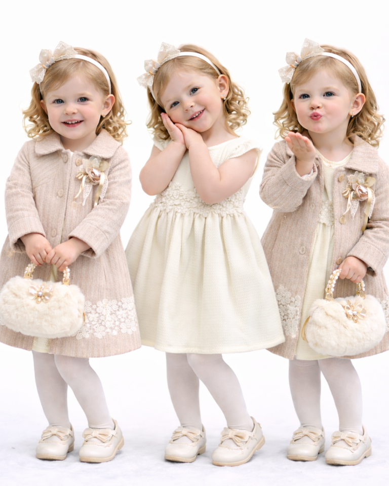 Rose Kız Bebek Hırkalı Dört Mevsimlik Elbise