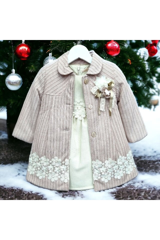 Rose Kız Bebek Hırkalı Elbise