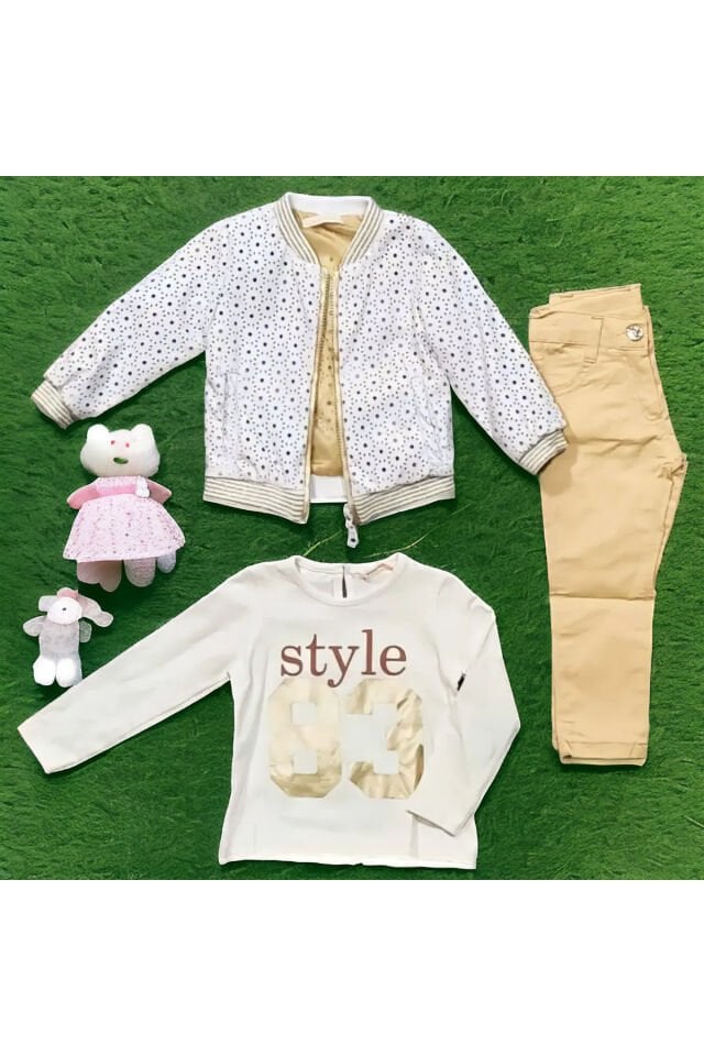 Rose Kız Çocuk Deri Ceketli Takım