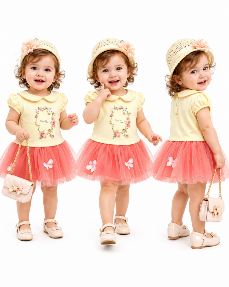Bebetto Kız Bebek Etekli Yazlık Takım