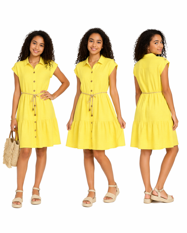 Wizzy Genç Kız Yazlık Keten Elbise