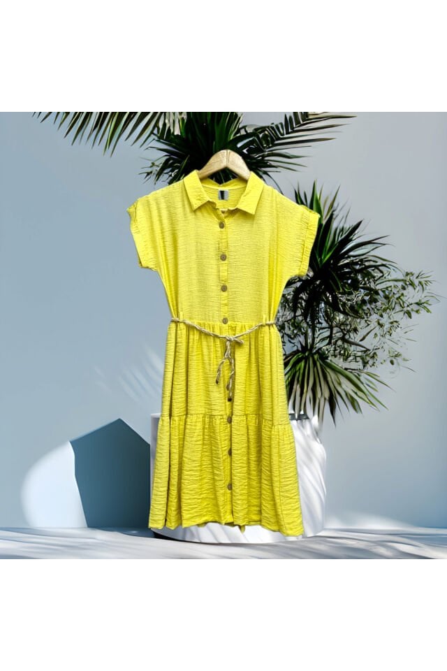 Wizzy Genç Kız Yazlık Keten Elbise