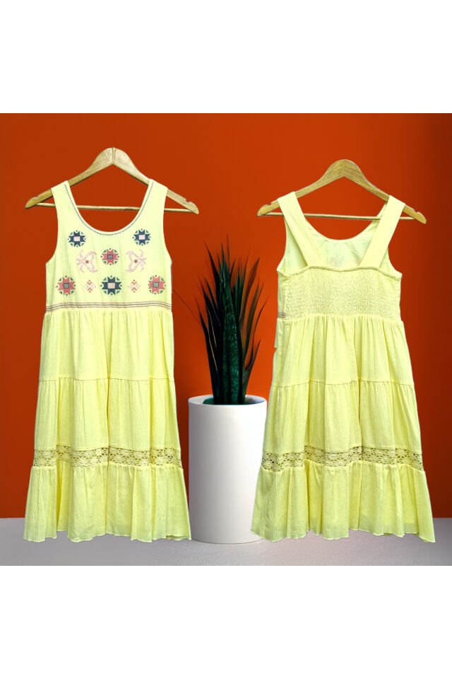 Wizzy Genç Kız Yazlık Keten Elbise