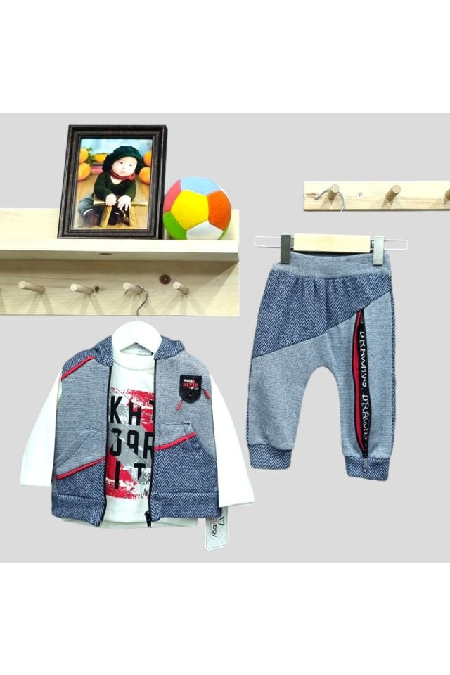 Babyboy Erkek Bebek Yelekli Takım