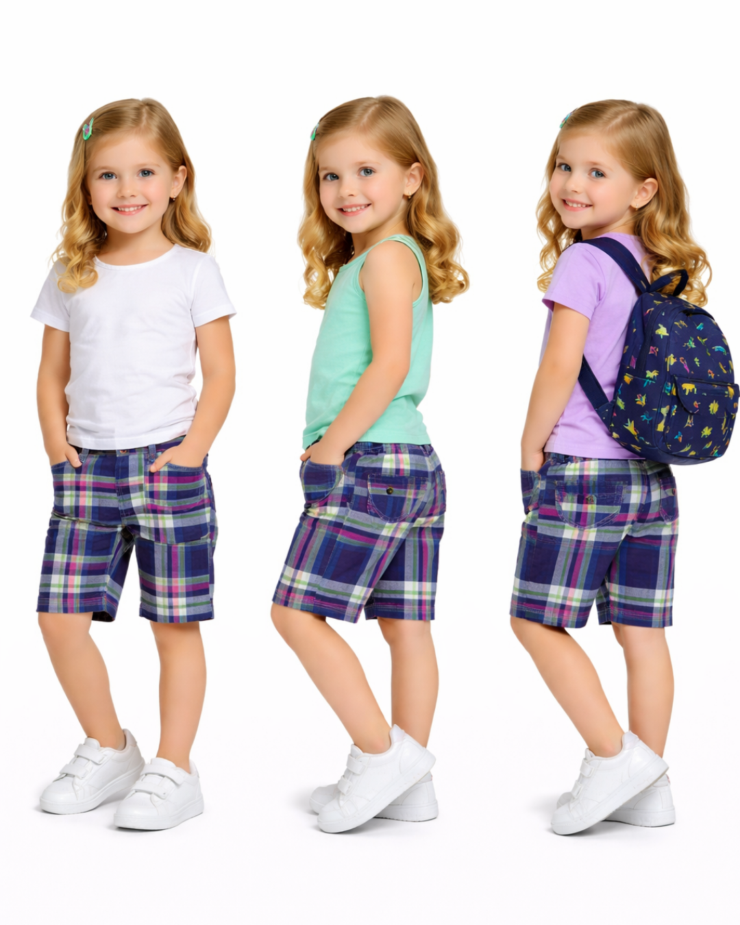 Unisex Bebek Keten Kapri Şort