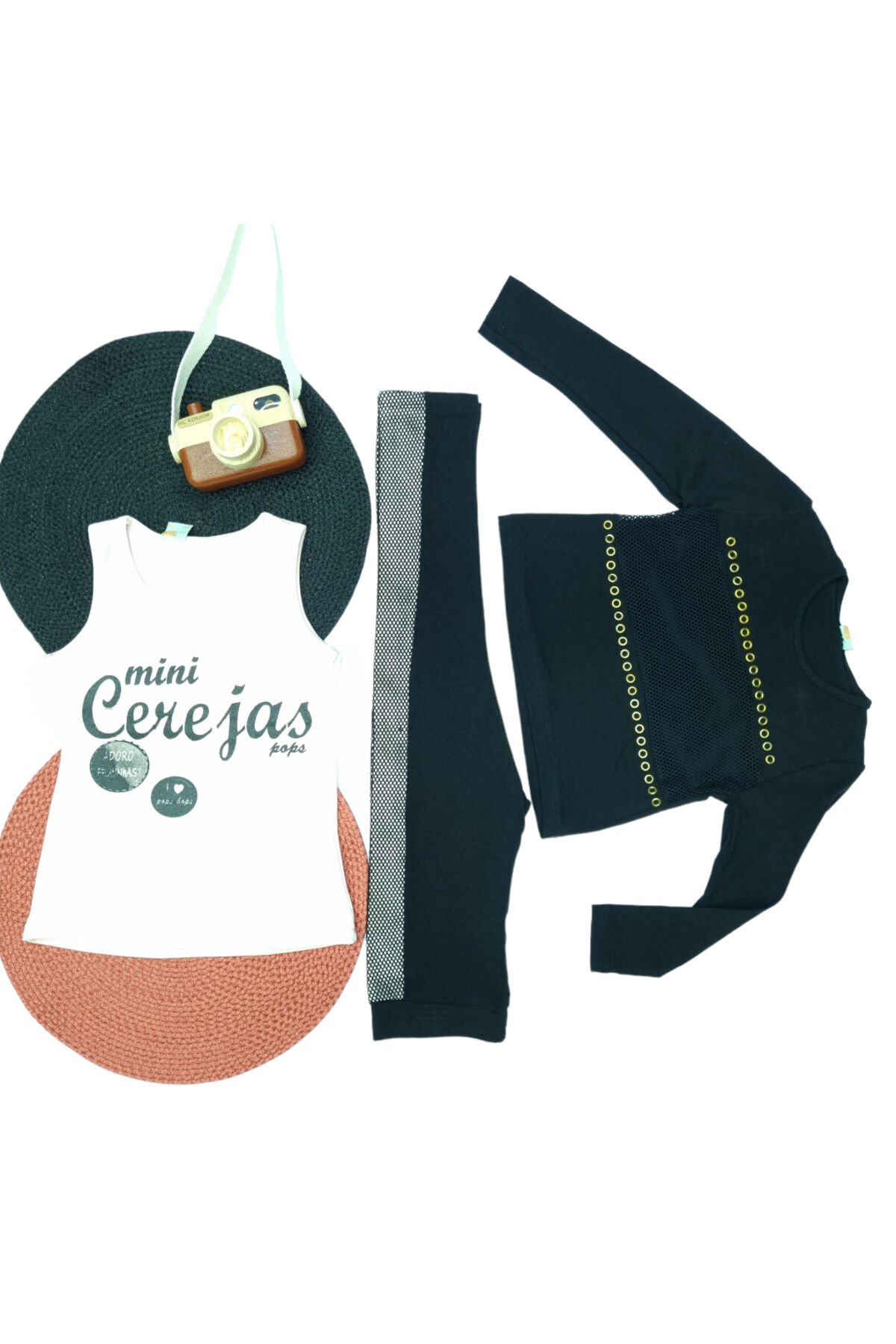 Popshops Kız Bebek Üçlü Spor Taytlı Takım