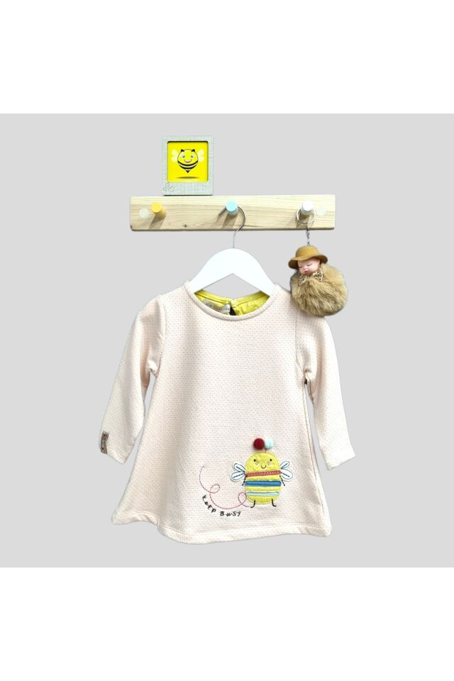 Via Kız Bebek Kışlık Elbise Krem - 9 Ay