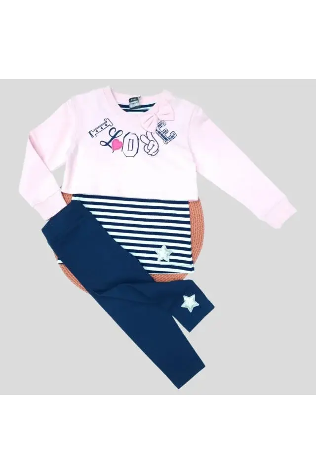 Pelops Kız Çocuk Üçlü Spor Taytlı Takım