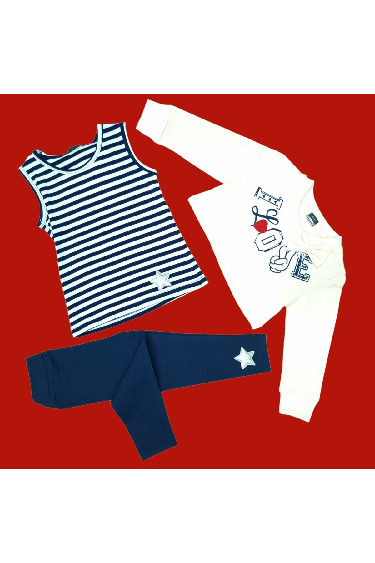 Pelops Kız Çocuk Üçlü Spor Eşofman Takım