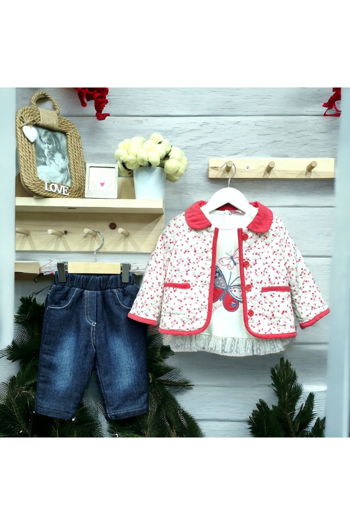 Bebessi Kız Bebek Ceketli Takım
