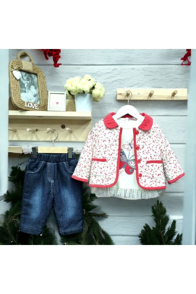 Bebessi Kız Bebek Ceketli Takım