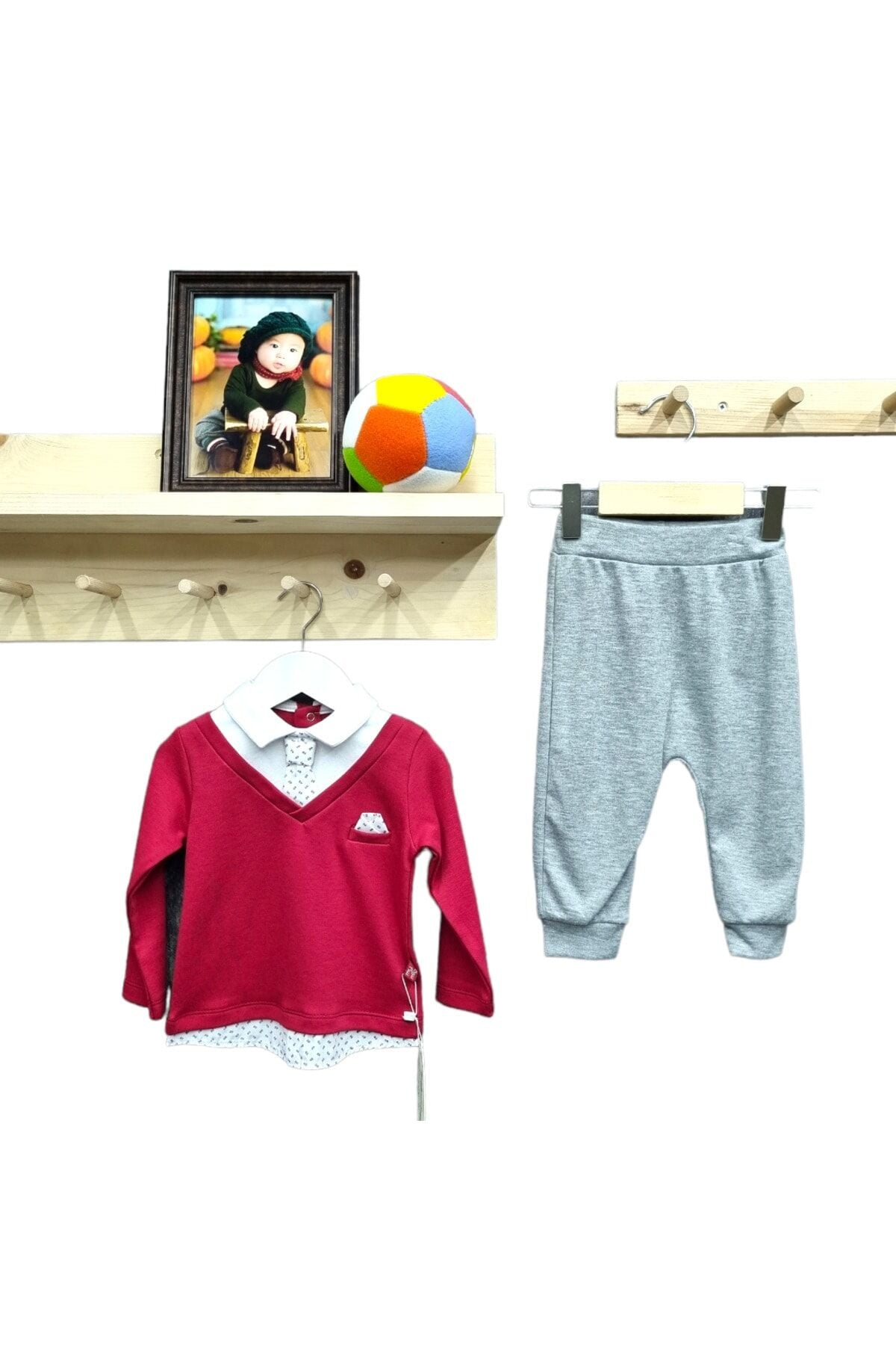 Mymio Erkek Bebek Spor Eşofman Takım Kırmızı - 3-6 Ay
