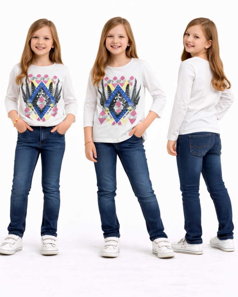 Popshops Kız Çocuk Etnik Desen Tshirt