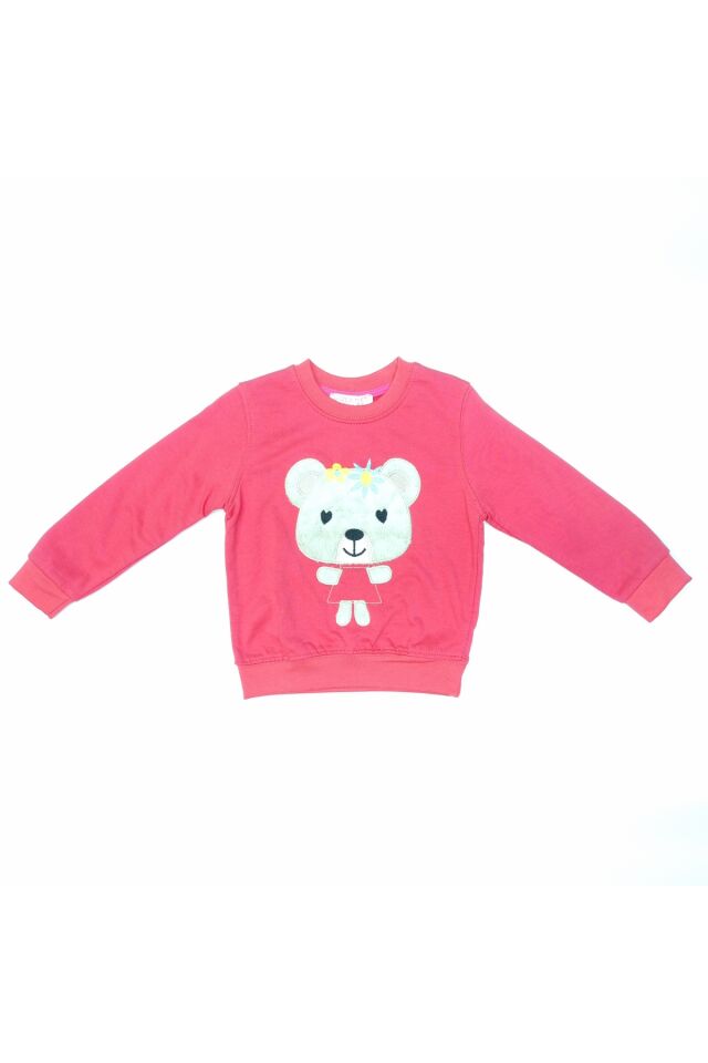 Watchme Kız Bebek Ayıcık Nakışlı Sweat Pembe - 2 Yaş