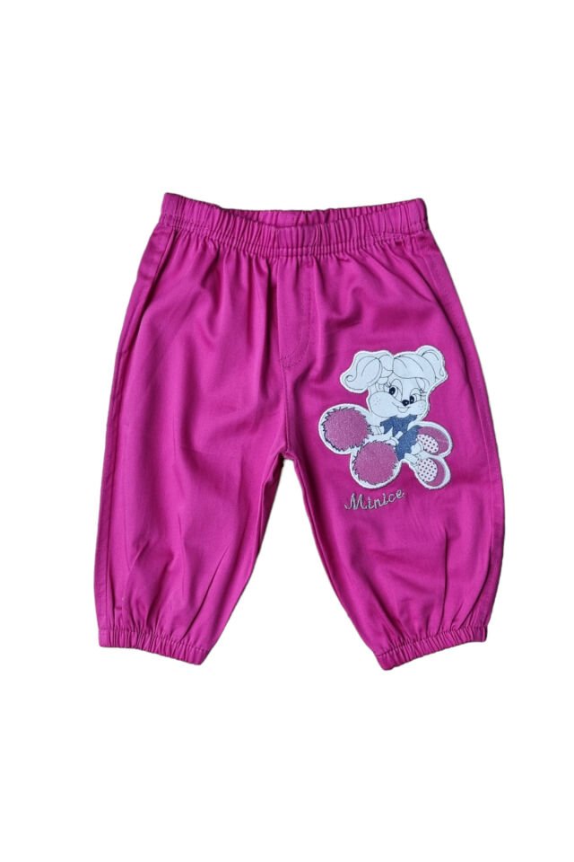 Minice Kız Bebek Sevimli Tavşan Baskılı Pantolon