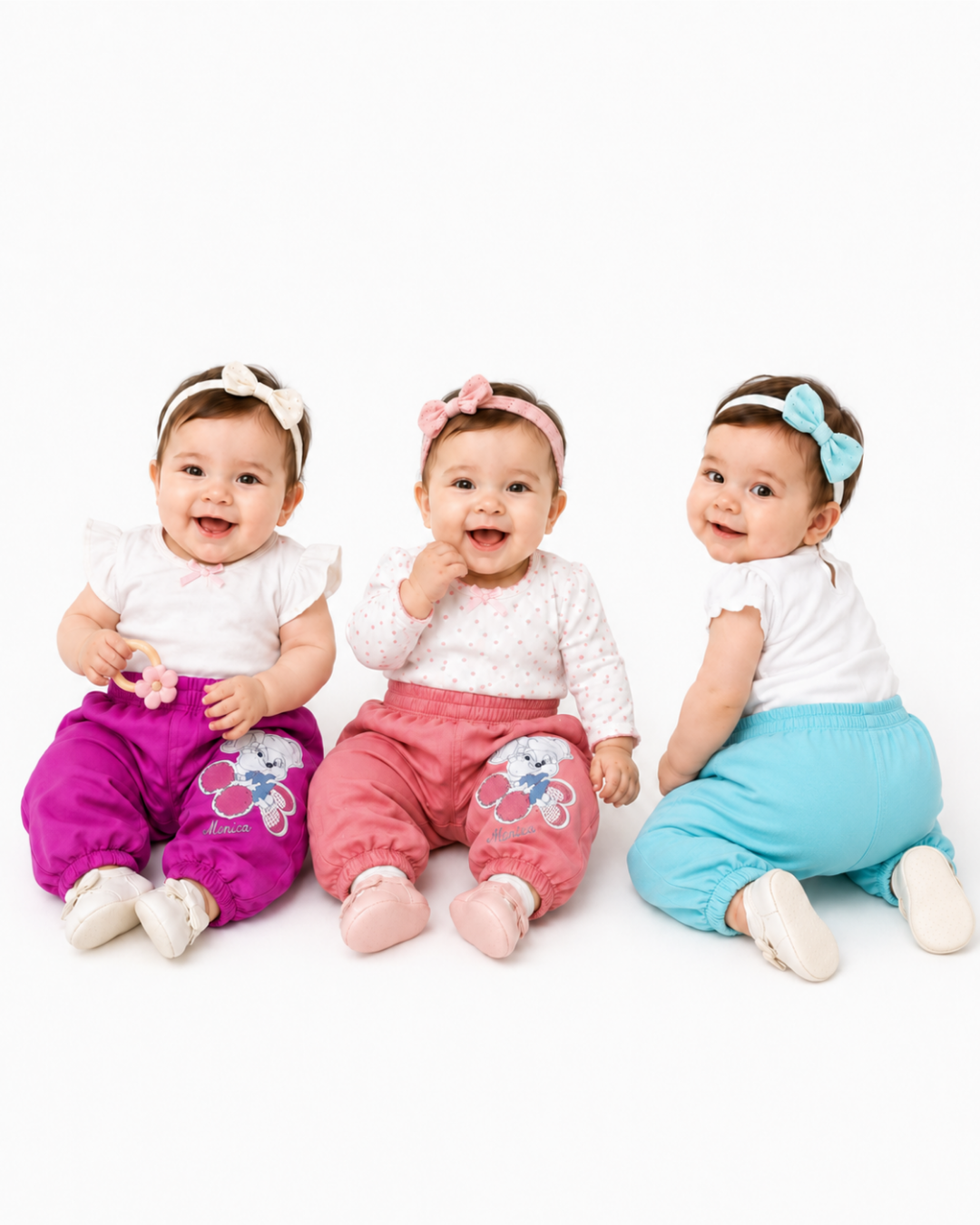 Minice Kız Bebek Sevimli Tavşan Baskılı Pantolon