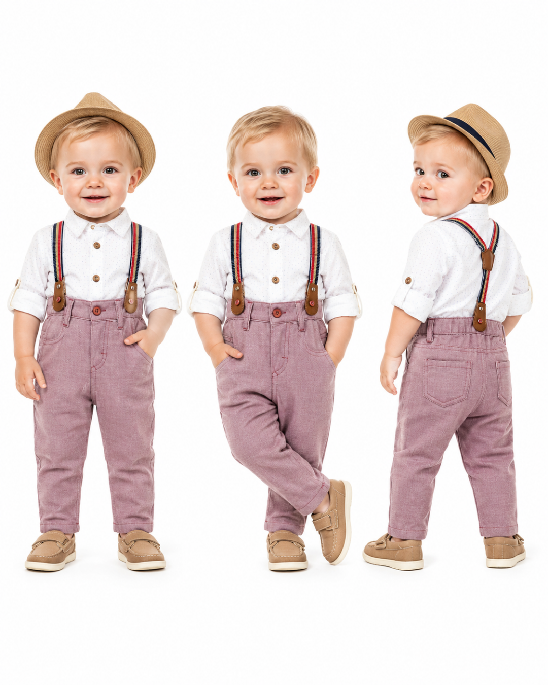 Jollypop Erkek Bebek Askılı Pantolonlu Takım